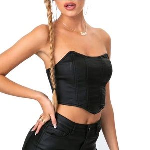 Edikted Faux Leather Corset Size S